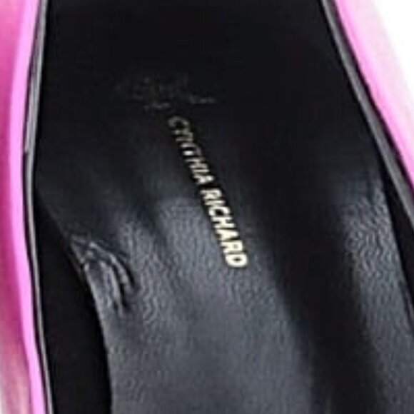 Cynthia Richard Elizabeth Fuchsia Metallic leather Pump Low Heels Fancy Shoes 37 - Picture 14 of 15